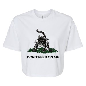 “Don’T Feed On Me” Gadsden Flag Style Cat Bella+Canvas Jersey Crop Tee