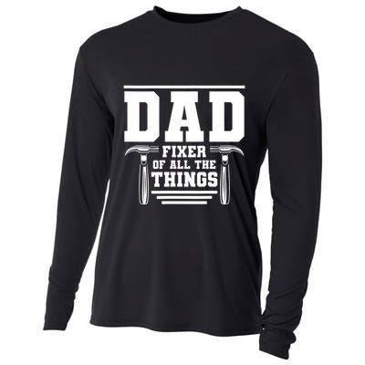 Dad Fixer Of All The Things Handyman Dads Cooling Performance Long Sleeve Crew