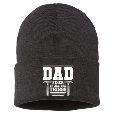 Dad Fixer Of All The Things Handyman Dads Sustainable Knit Beanie