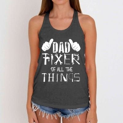 Dad Fixer Of All The Things Handyman Repairman Father’S Day Women's Knotted Racerback Tank