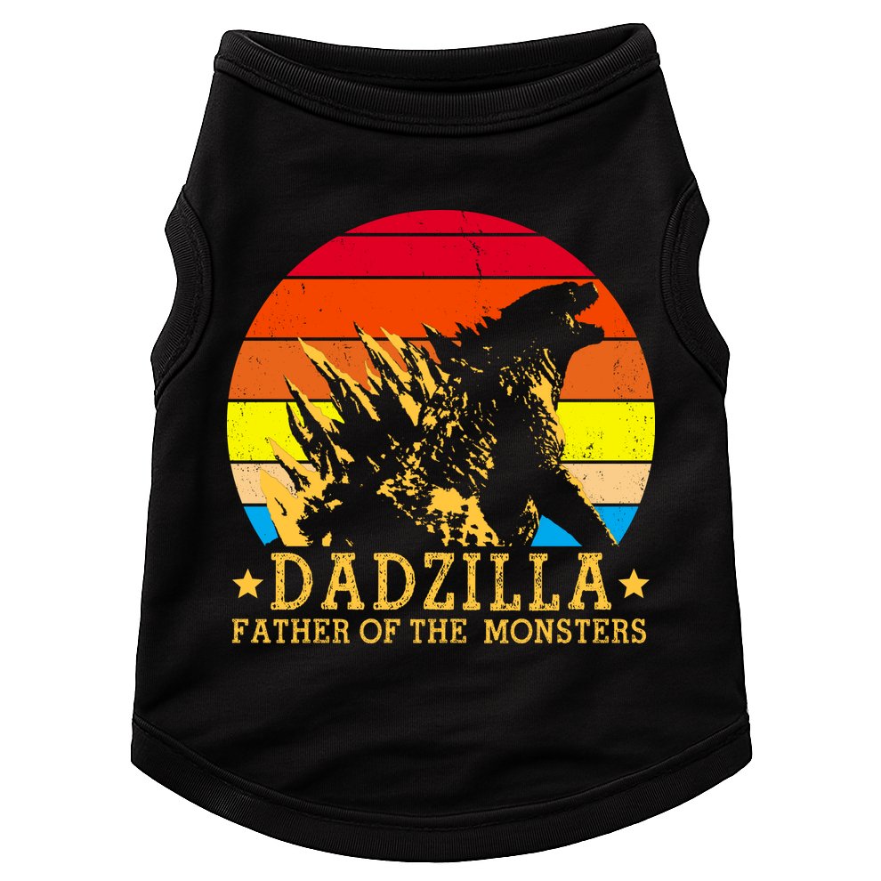 Dadzilla Father Of The Monsters Retro Vintage Doggie Tank
