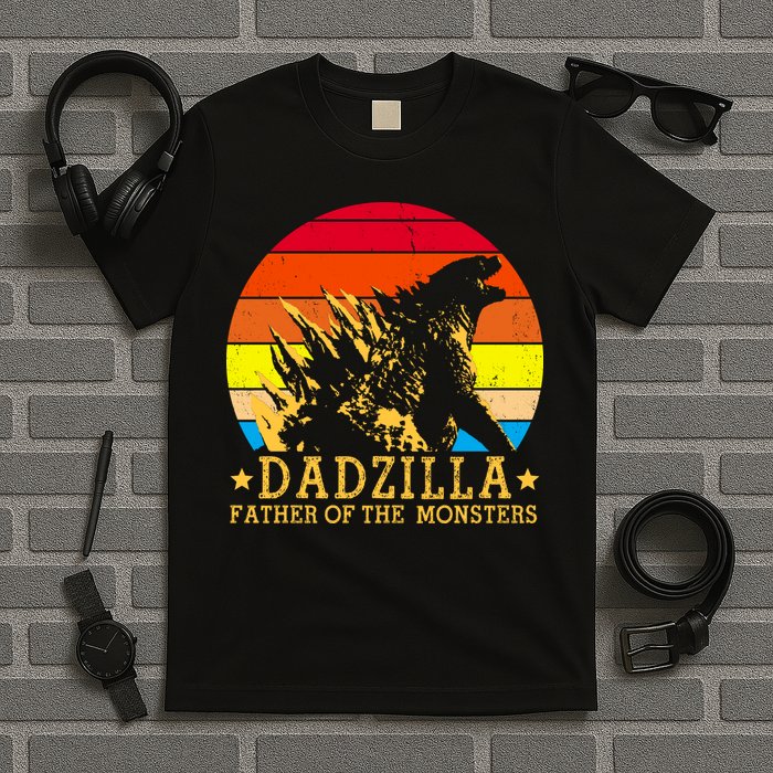 Dadzilla Father Of The Monsters Retro Vintage T-Shirt