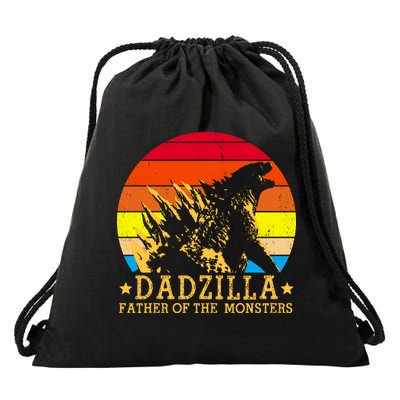 Dadzilla Father Of The Monsters Retro Vintage Drawstring Bag