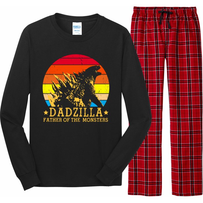 Dadzilla Father Of The Monsters Retro Vintage Long Sleeve Pajama Set