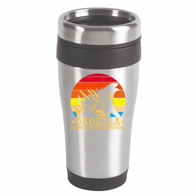 Dadzilla Father Of The Monsters Retro Vintage 16oz Travel Tumbler