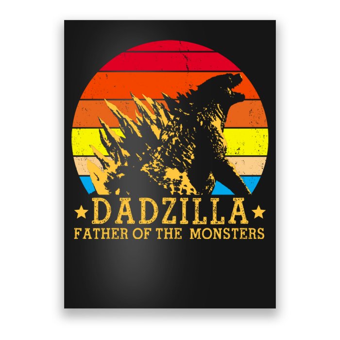 Dadzilla Father Of The Monsters Retro Vintage Poster