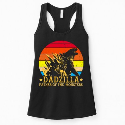 Dadzilla Father Of The Monsters Retro Vintage Womens Tank Top