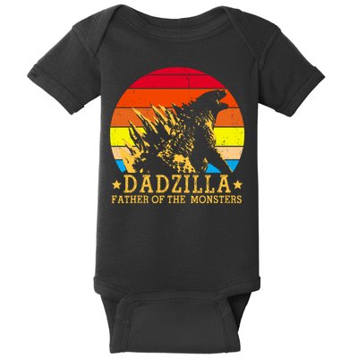 Dadzilla Father Of The Monsters Retro Vintage Baby Bodysuit