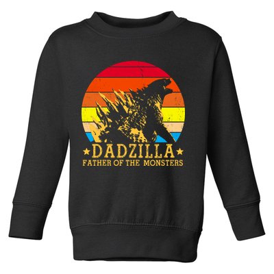 Dadzilla Father Of The Monsters Retro Vintage Toddler Sweatshirt