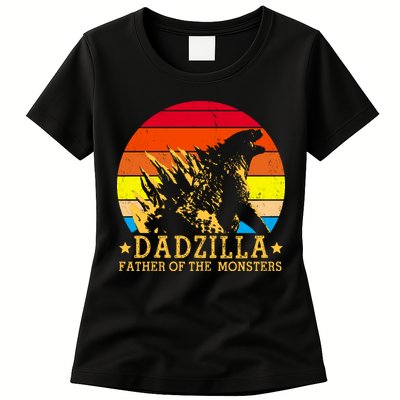 Dadzilla Father Of The Monsters Retro Vintage Womens T-Shirt