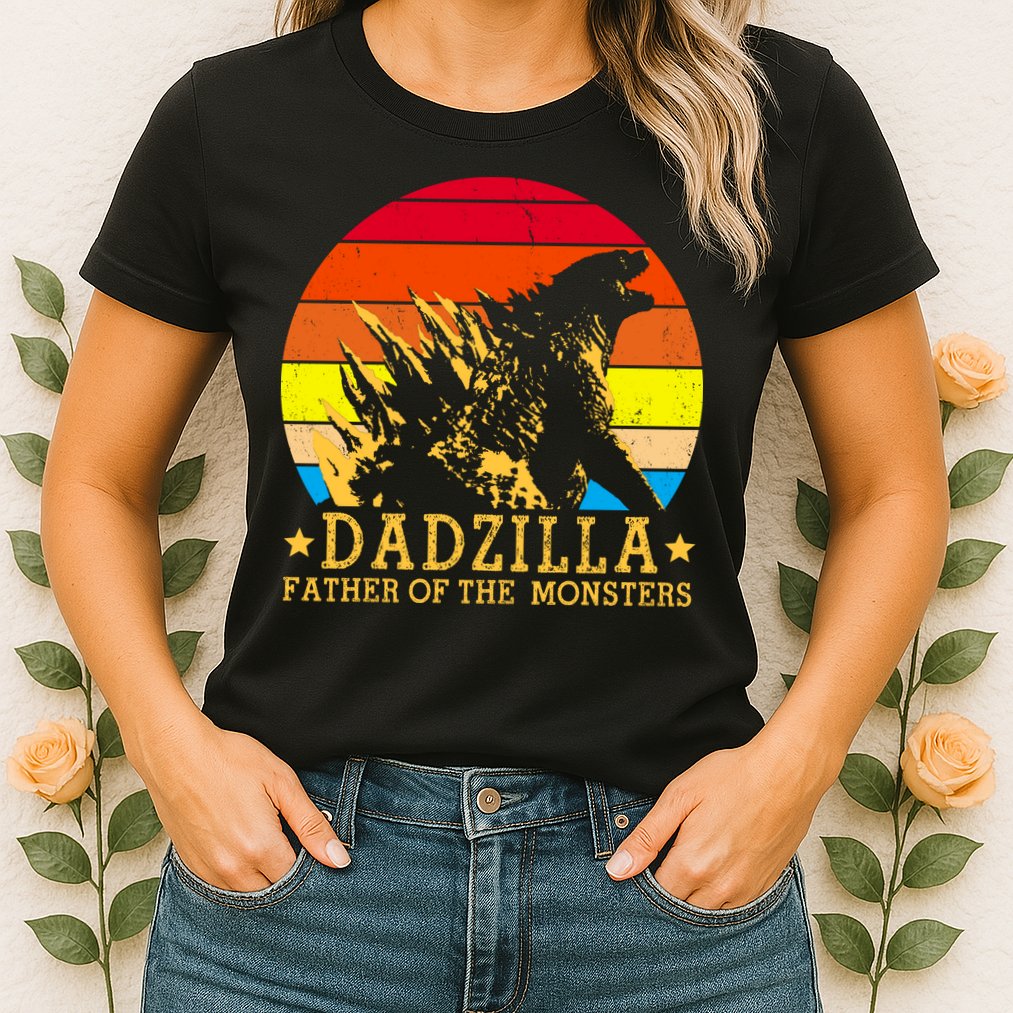 Dadzilla Father Of The Monsters Retro Vintage Womens T-Shirt