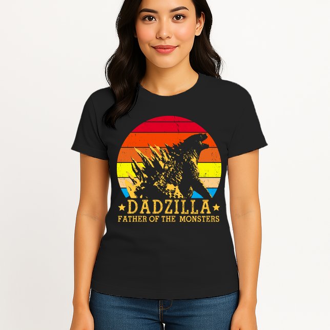 Dadzilla Father Of The Monsters Retro Vintage Womens T-Shirt
