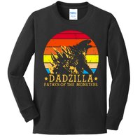 Dadzilla Father Of The Monsters Retro Vintage Kids Long Sleeve Shirt