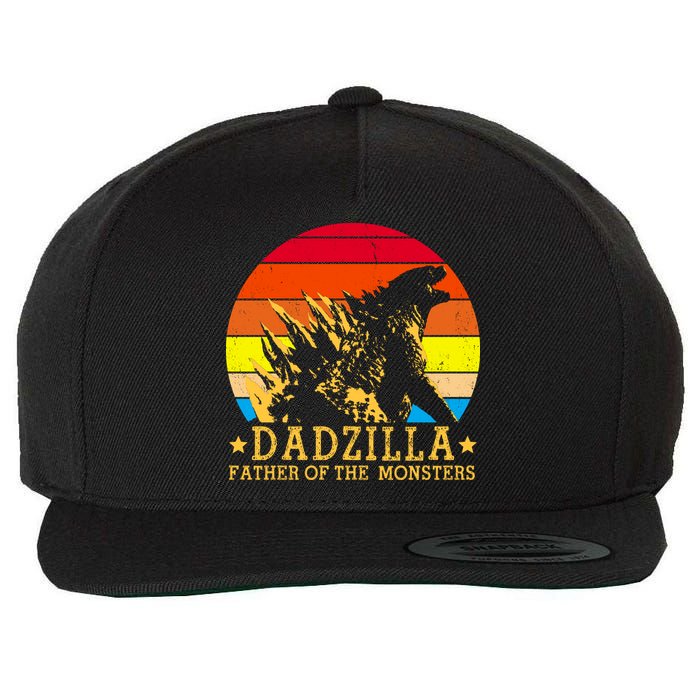 Dadzilla Father Of The Monsters Retro Vintage Wool Snapback Cap