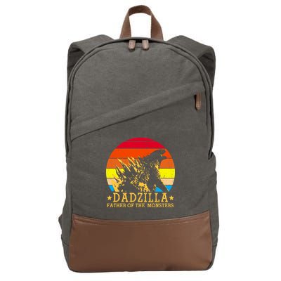 Dadzilla Father Of The Monsters Retro Vintage Cotton Canvas Backpack