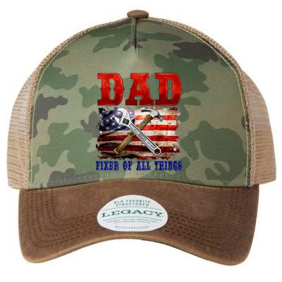 Dad Fixer Of All Things Funny Father Day Legacy Tie Dye Trucker Hat