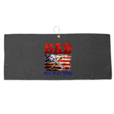 Dad Fixer Of All Things Funny Father Day Large Microfiber Waffle Golf Towel