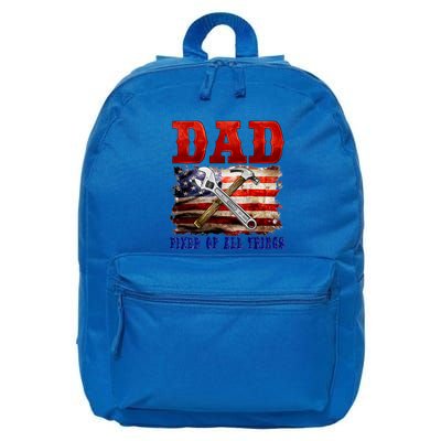 Dad Fixer Of All Things Funny Father Day 16 in Basic Backpack