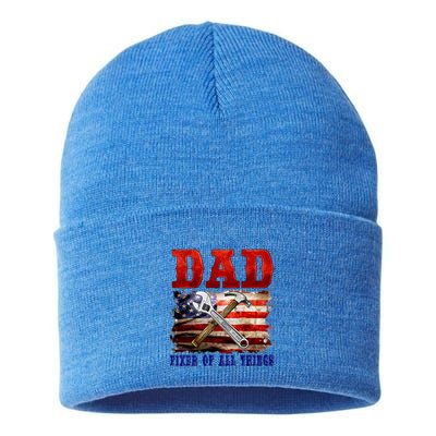 Dad Fixer Of All Things Funny Father Day Sustainable Knit Beanie