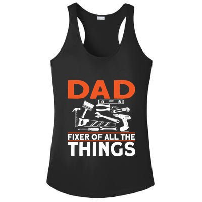 Dad Fixer Of All The Things Handyman Dads Dad Fixer Ladies PosiCharge Competitor Racerback Tank