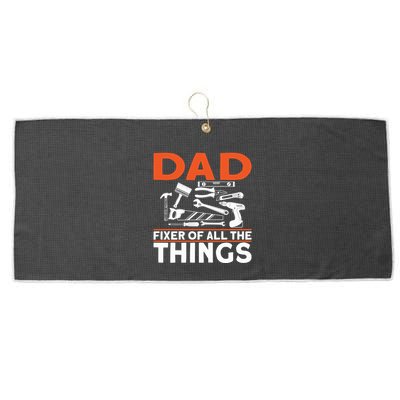 Dad Fixer Of All The Things Handyman Dads Dad Fixer Large Microfiber Waffle Golf Towel