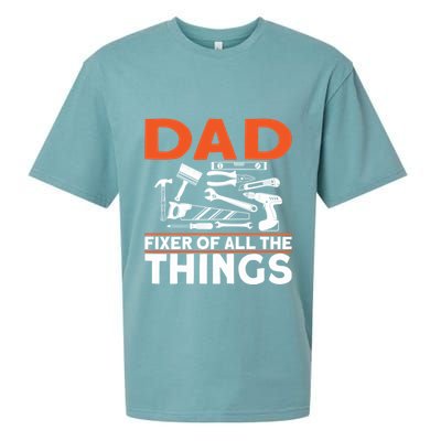Dad Fixer Of All The Things Handyman Dads Dad Fixer Sueded Cloud Jersey T-Shirt