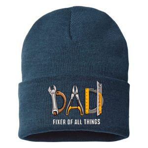 Dad Fixer Of All Things Dad Life Family Sustainable Knit Beanie