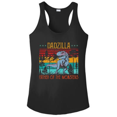 Dadzilla Father Of The Monsters Vintage Dino Dad Fathers Day Ladies PosiCharge Competitor Racerback Tank