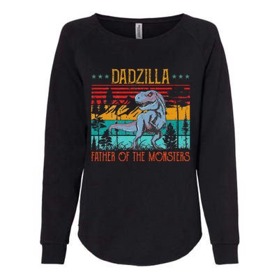 Dadzilla Father Of The Monsters Vintage Dino Dad Fathers Day Womens California Wash Sweatshirt