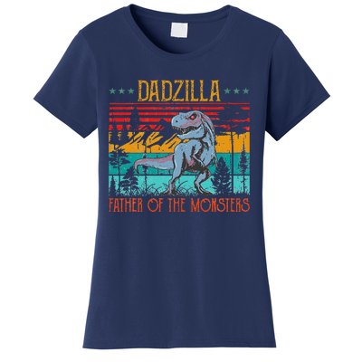 Dadzilla Father Of The Monsters Vintage Dino Dad Fathers Day Women's T-Shirt