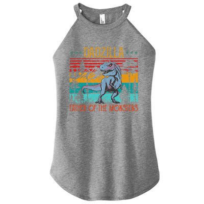 Dadzilla Father Of The Monsters Vintage Dino Dad Fathers Day Women's Perfect Tri Rocker Tank