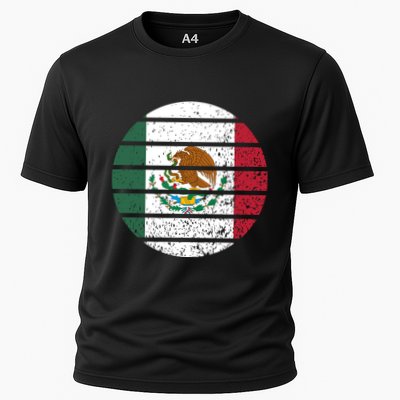 Distressed Flag Of Mexico Circle Performance Shirt