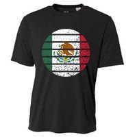 Distressed Flag Of Mexico Circle Cooling Performance Crew T-Shirt