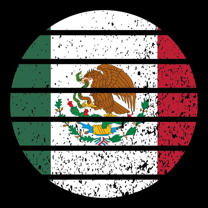 Distressed Flag Of Mexico Circle Cooling Performance Crew T-Shirt