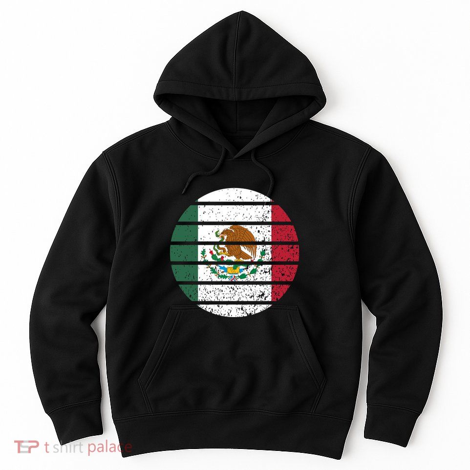 Distressed Flag Of Mexico Circle Hoodie