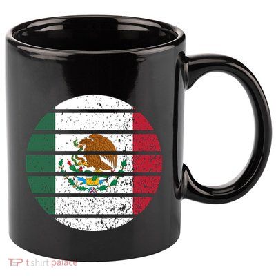 Distressed Flag Of Mexico Circle 11oz C Handle Ceramic Mug