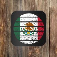 Distressed Flag Of Mexico Circle Coaster