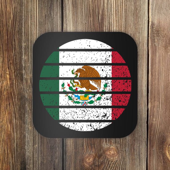 Distressed Flag Of Mexico Circle Coaster