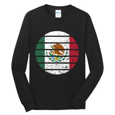 Distressed Flag Of Mexico Circle Tall Long Sleeve T-Shirt