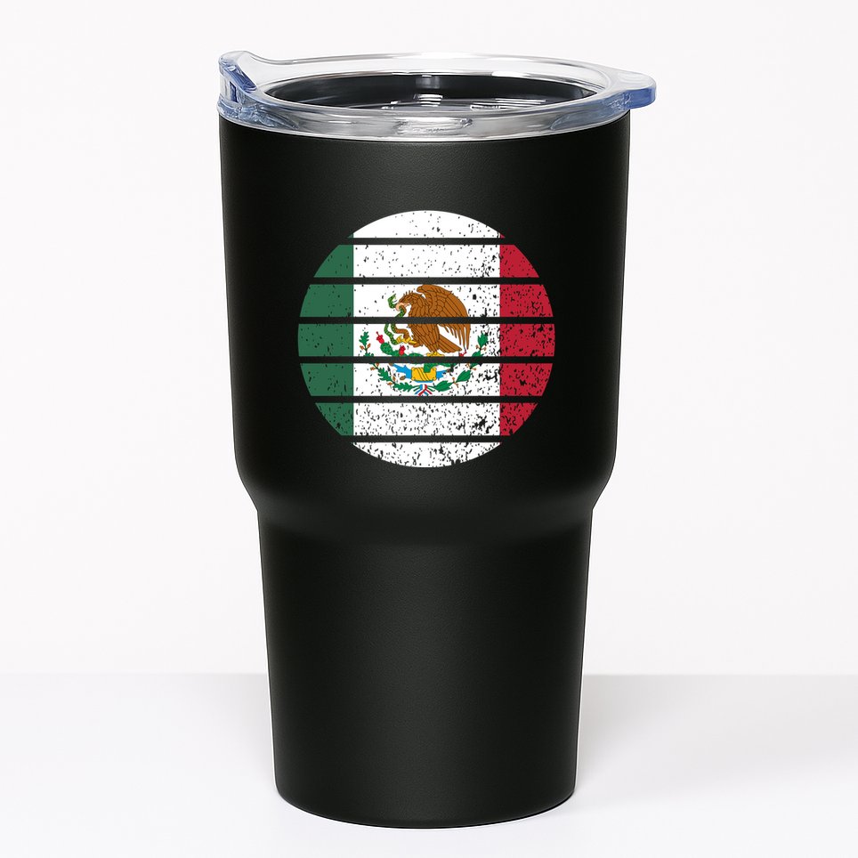 Distressed Flag Of Mexico Circle Tumbler