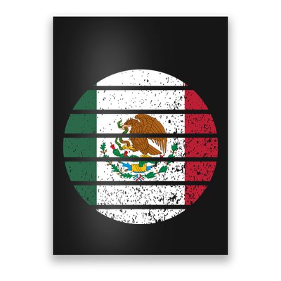 Distressed Flag Of Mexico Circle Poster