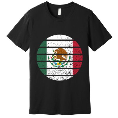 Distressed Flag Of Mexico Circle Premium T-Shirt