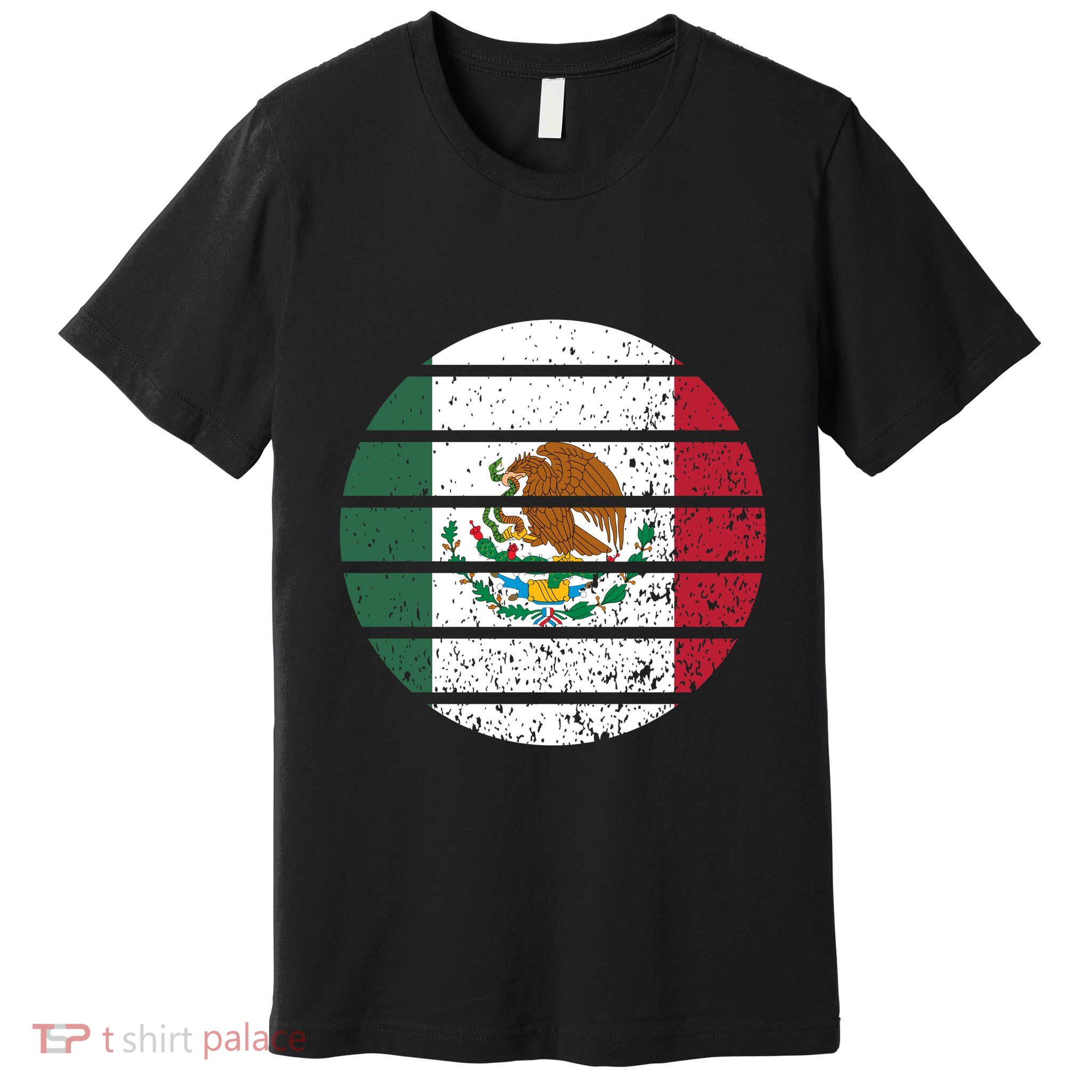 Distressed Flag Of Mexico Circle Premium T-Shirt