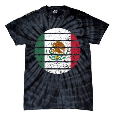 Distressed Flag Of Mexico Circle Tie-Dye T-Shirt