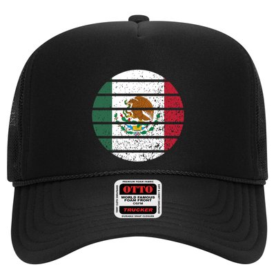 Distressed Flag Of Mexico Circle Trucker Hat
