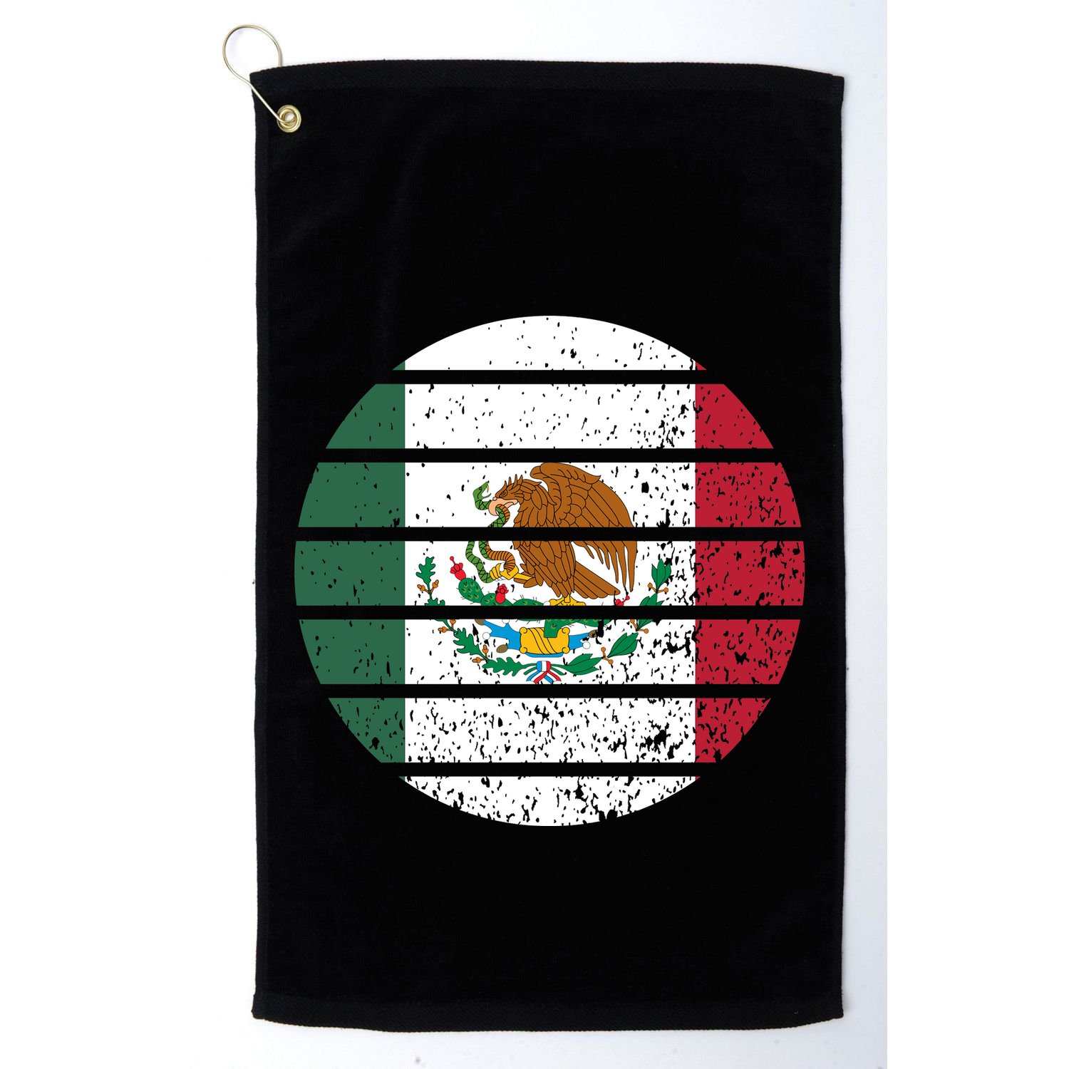 Distressed Flag Of Mexico Circle Golf Towel