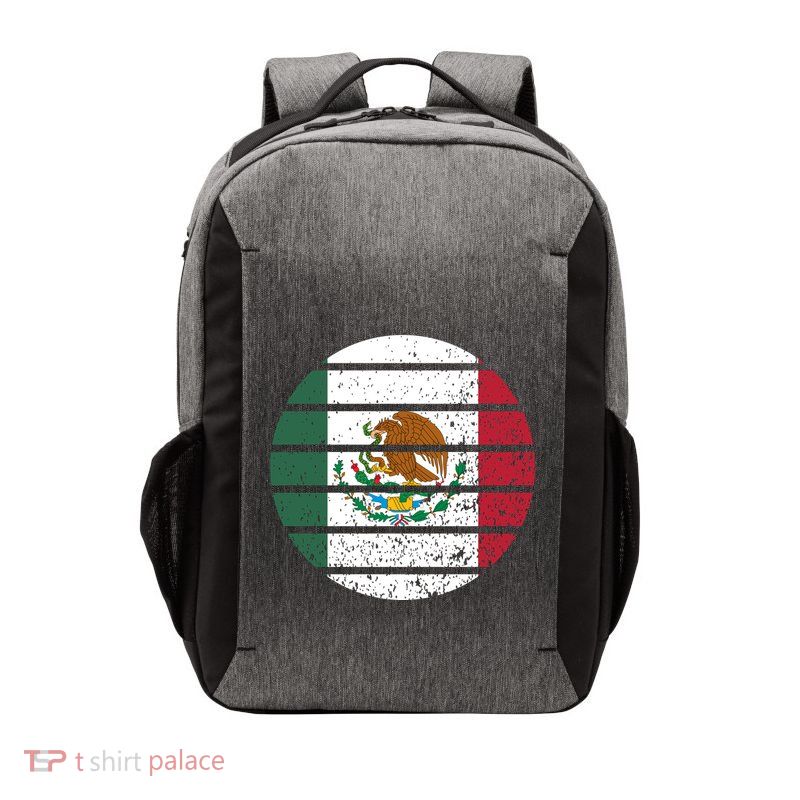 Distressed Flag Of Mexico Circle Vector Backpack