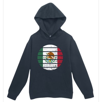 Distressed Flag Of Mexico Circle Urban Pullover Hoodie