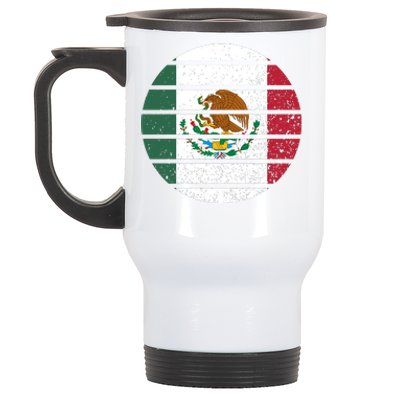 Distressed Flag Of Mexico Circle Stainless Steel Travel Mug