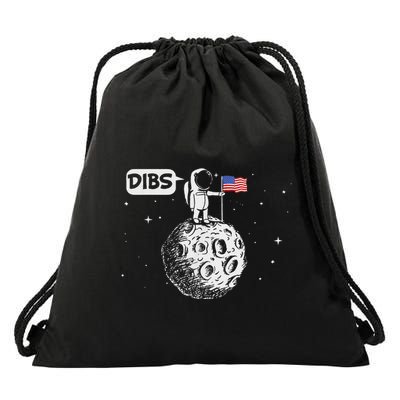 Dibs Flag On Moon Astronaut Space Drawstring Bag